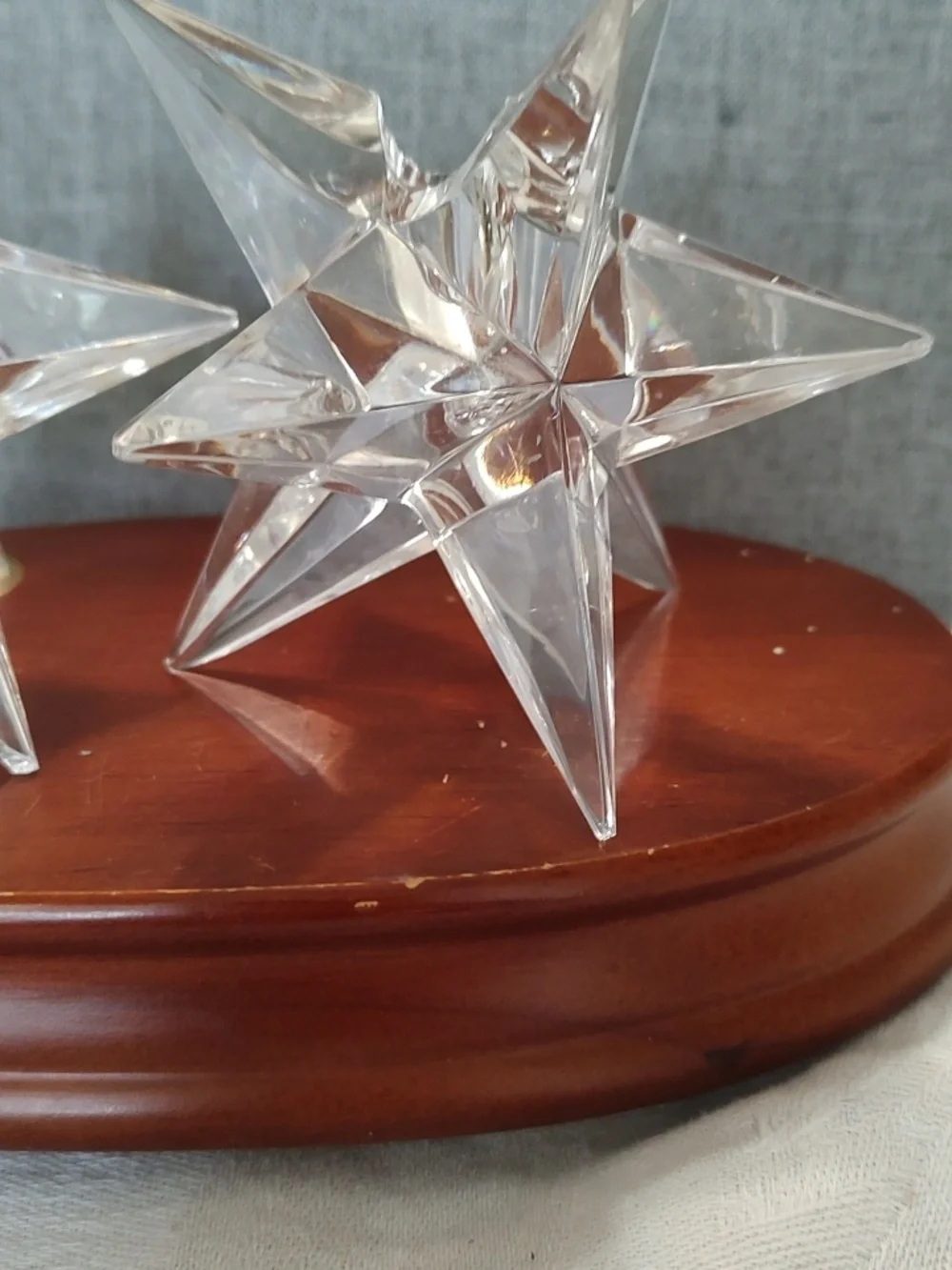 Vintage Rosenthal Crystal Single Light Star Candle Stick Holders 3" PAIR - Picture 4 of 4